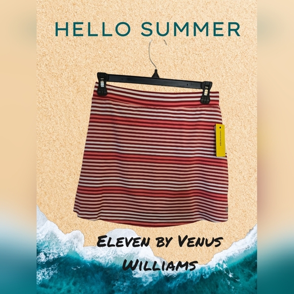 Eleven by Venus Williams Red Striped Skirt - Picture 1 of 4